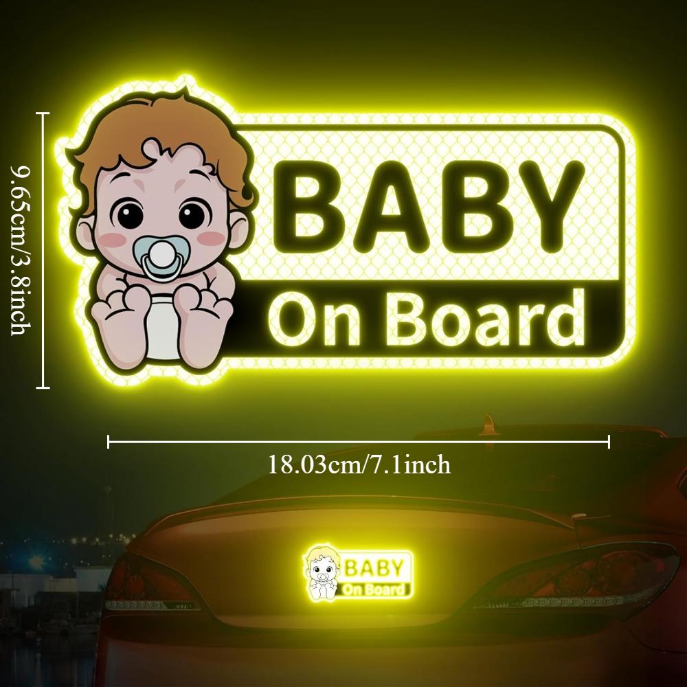 

1 шт., светоотражающие предупреждающие знаки для детей на борту, наклейки для автомобиля, водонепроницаемые виниловые наклейки, автомобильный бампер, багажник, кузов, украшение для автомобиля 18.03x9.65CM