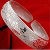 Jin Yali Silver-Plated Magpie Lotus Wide Open Bracelet for Women