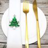 Circle Green Tree Napkin Buckle Metal Tissue Ring Party Supplies Christmas Tree Napkin Ring  Xmas