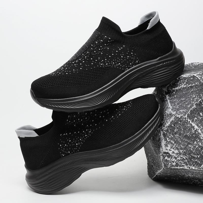 Women Mesh Walking Shoes 3CM Summer Loafers Outdoor Light Flats Black Breathable Fitness Sports Sneakers Comfortable Size 35-41