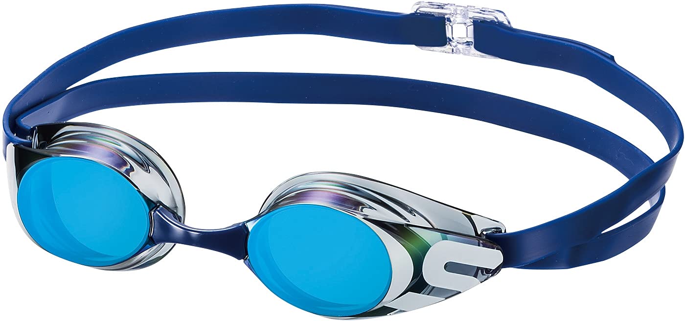 

SWANS SMBL Racing Swimming Smoke x Flash Blue Made in for Children Ages SR-11JM Goggles, Mirror, Non-Cushion, Japan, 6-12