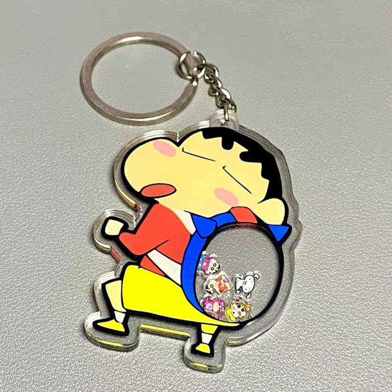 

Мультяшный брелок Crayon Shin-Chan, акриловый брелок с блестками, аниме, мини, детский сад, школьный автобус, подвеска для школьной сумки студента A8