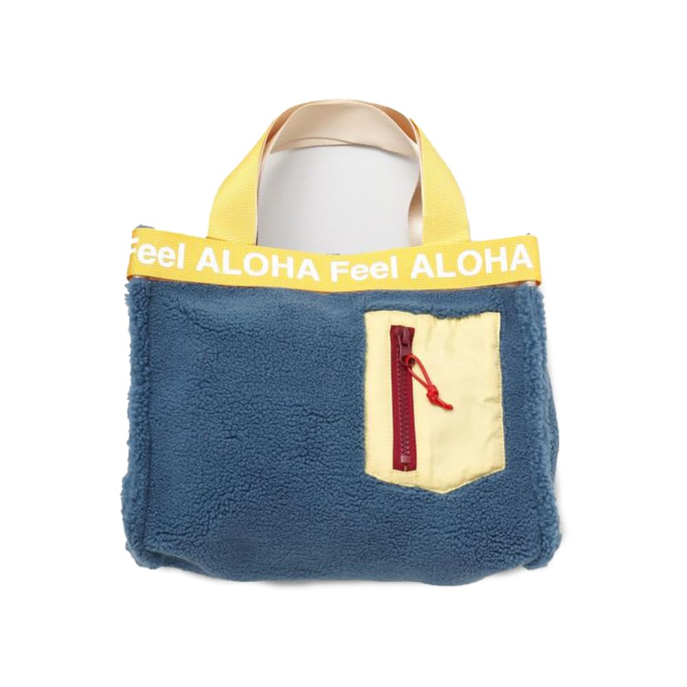 

Boa Mini Tote Lunch Kahiko Favolic Bag, Fluffy, Zippered, Aloha, Hawaiian, Surfing, Cute, Women, Men, Resort, (Navy)