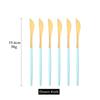 6pcs Dinnerware Matte Mint Green Gold Stainless Steel Flatware Knife Dessert Fork Spoon Party Home Kitchen Tableware Silverware Set