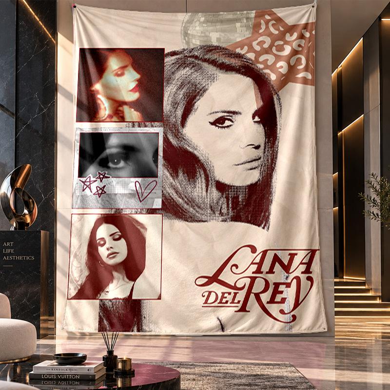 Wall Hanging Tapestry,Lana Del Rey Printed Fabric Backdrop For Dorm Room Party Decoration