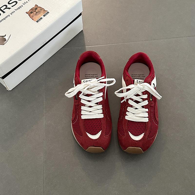 

Модные ретро легкие туфли на толстой подошве с внутренней платформой, увеличивающей рост, обувь Форреста Гампа для женщин, летняя новинка 2025 года, спортивная повседневная обувь с круглым носком 35