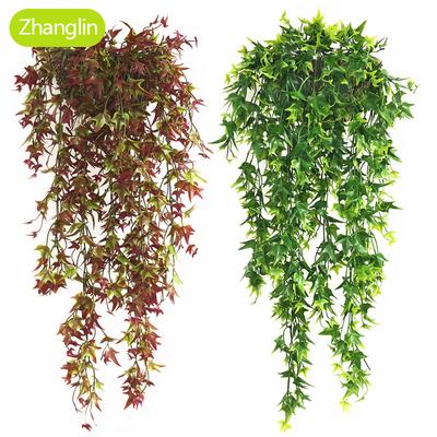 80cm Künstliche Pflanze Rot Ahornblatt Efeu Wohnkultur Grün Creeper Blatt Rattan Festliche Outdoor Schlafzimmer Dekor Gefälschte Blume