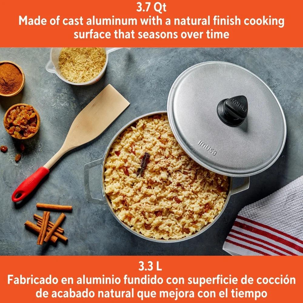 3,7 Qt Gussaluminium Caldero Essentielles Kochgeschirr Küchenwerkzeug Ofenfest Antihaftbeschichtet Langlebig Dicht schließender Deckel Vielseitig Suppen Eintöpfe