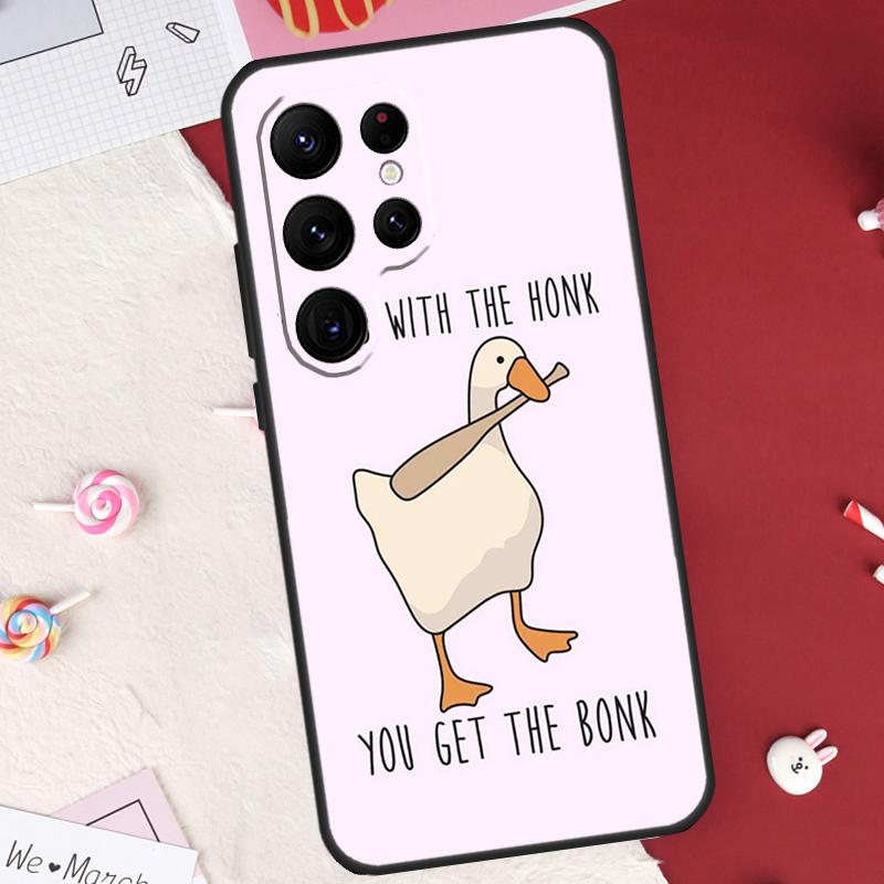 Cartoon Cute Goose Case For Samsung Galaxy S24 FE S20 FE S21 S22 S23 S25 S26 Ultra S10 Plus S25 FE Cover Shell