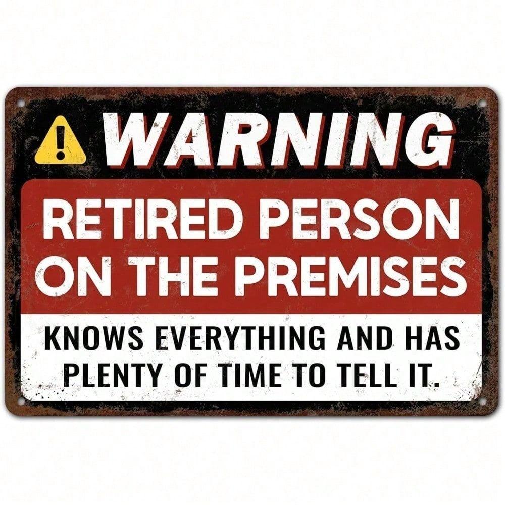 

Metal Poster Wall Art, Retirement Gift for Men, Rusty Decor for Garage Office Party