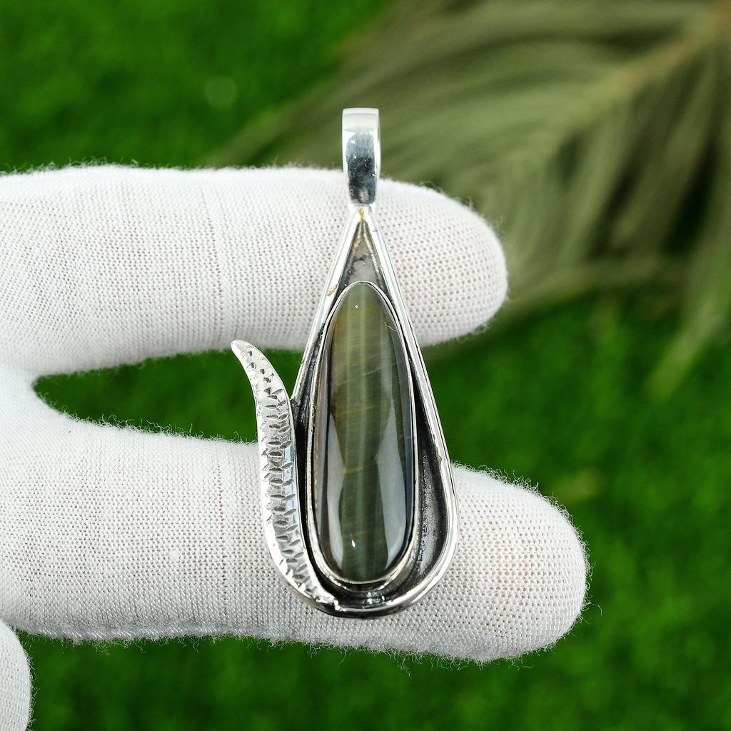 Pear Natural Nellite Engagement Bezel Unique Wife Trendy Pendant Sterling Silver