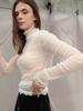 SORRY, TOO MUCH LOVE Cien Shirring See Through Turtleneck Top_Ivory