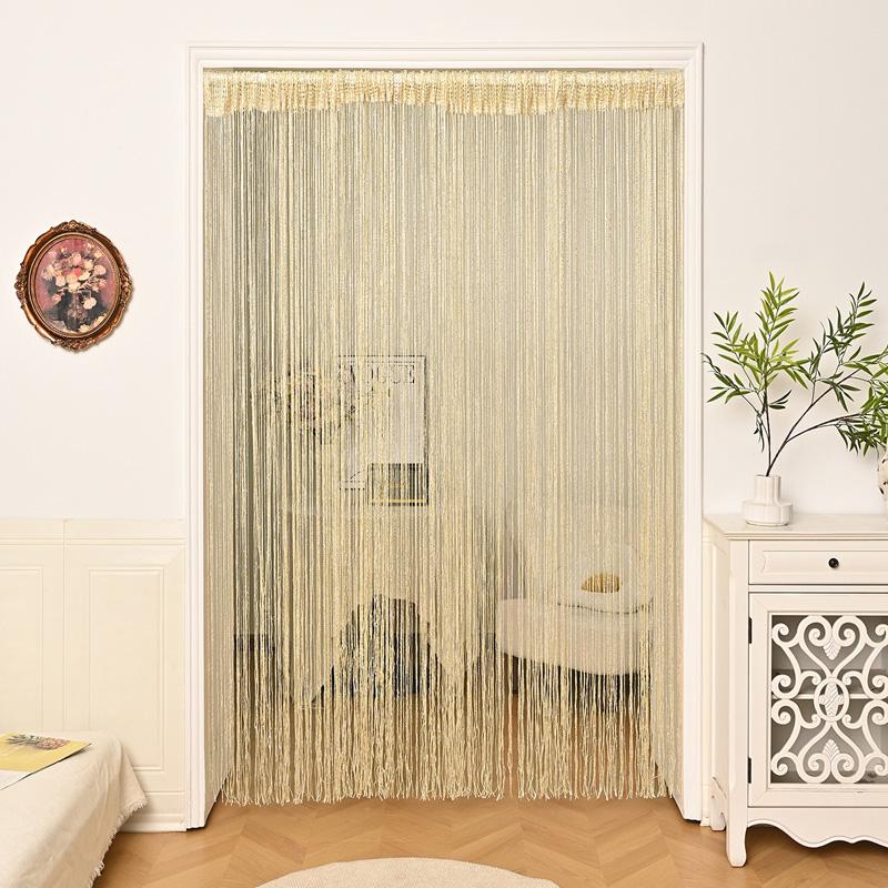

2pcs Linear curtains, window screens, living rooms, study rooms, door curtains, decorative partitions, screen curtains 2Pcs100x200cm бежевый