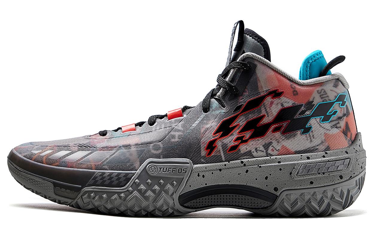 Li Ning Jie Ao Basketball Shoes Men s Mid Top Gray/Black ABFT035-3 39.5