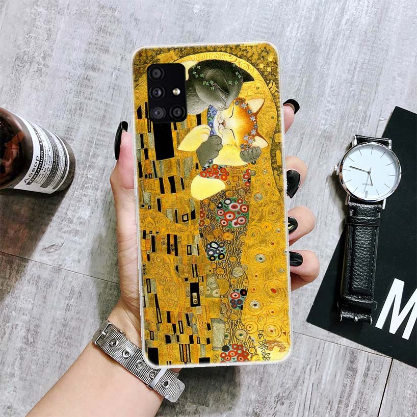 Kiss by Gustav Klimt Desig Phone Case For Samsung Galaxy A50 A70 A40 A30 A20S A10 Note 20 Ultra 10 Lite 9 8 A6 A8 Plus A7 A9 + C