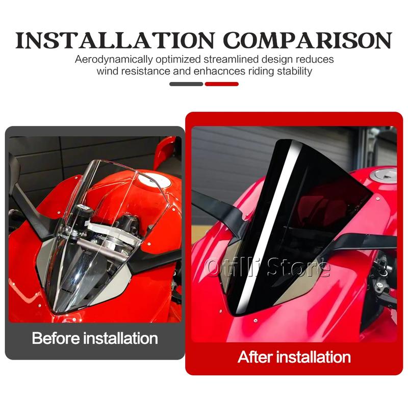 For DUCATI PANIGALE Panigale V4 S V4S 2020 2021 2022 2023 2024 Windscreen Windshield Racing Screen Wind Deflector Double Bubble
