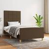 VidaXL Bed Frame with Headboard Dark Brown 100x200 Cm Fabric 3125036