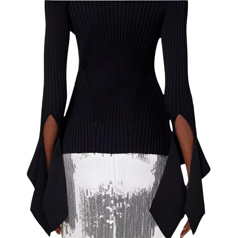 Amiparis Solid Color Turtleneck Pullover Long Sleeve Slim Sweater Women sweater Black FKS422-061001