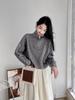 2025 New Women's Loose Japanese Style Half-Zip Cable Knit Turtleneck Sweater for Autumn and Winter