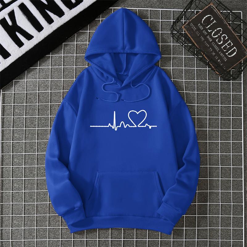 Winter Women's Hoodie High Street Unisex style Double Pockets Sweatshirts Outerwear Plus-Size Women's Clothing