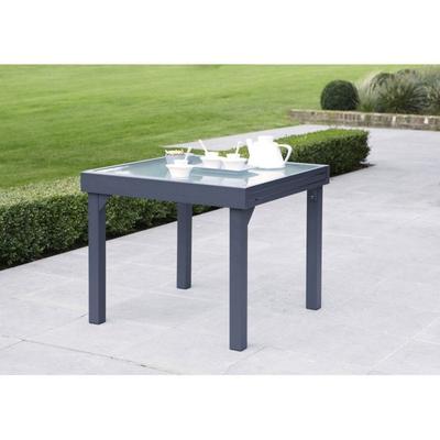 Wilsa Garden Modulo T 4 / 8 Full Glass Anthracite Grey Garden Table