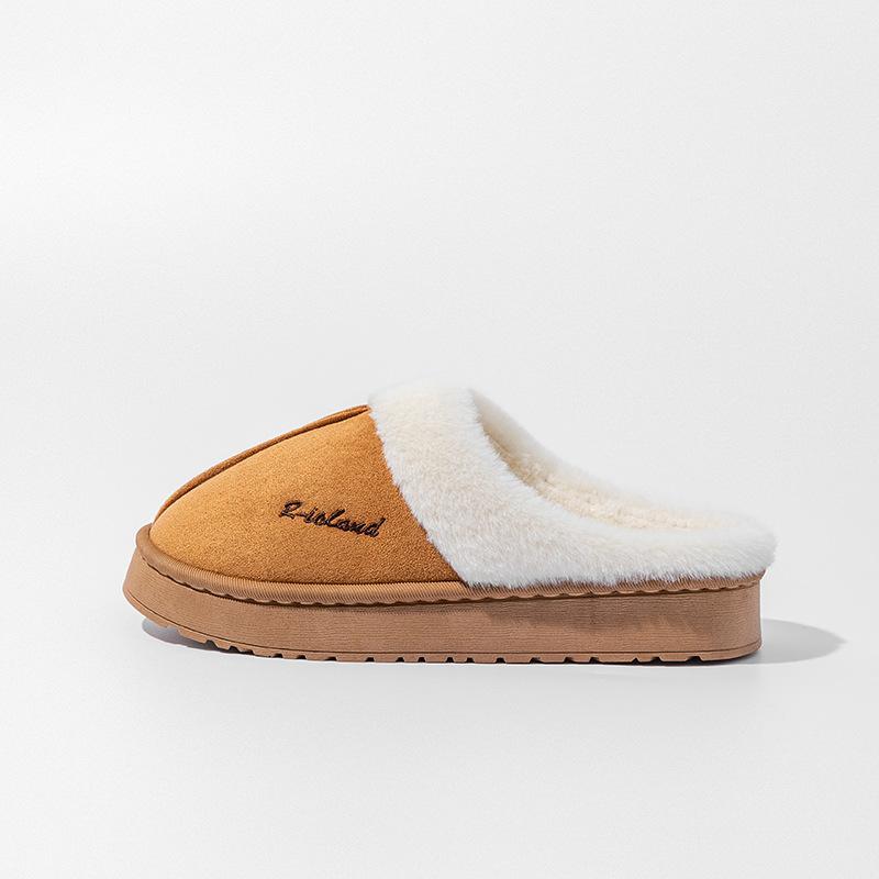 Cotton slippers, indoor home non-slip in autumn and winter, velvet to keep warm, thick-bottomed couple models, outer wear plush cotton mop