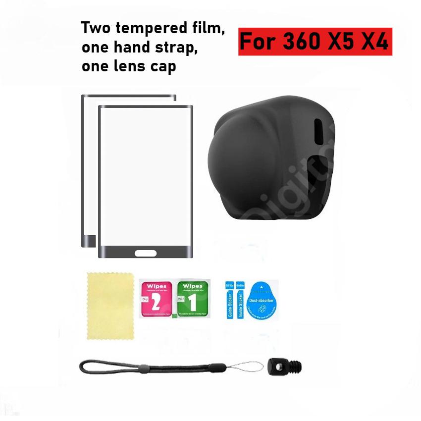 Screen Protector Film For Insta360 X5 X4 Silicone Protective Lens Cap Cover Base Sports Camera Lens Anti-Drop Hood Accessories