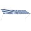VidaXL Retractable Awning 350x150 Cm Blue and White Awning Sun Shelter Garden 143750