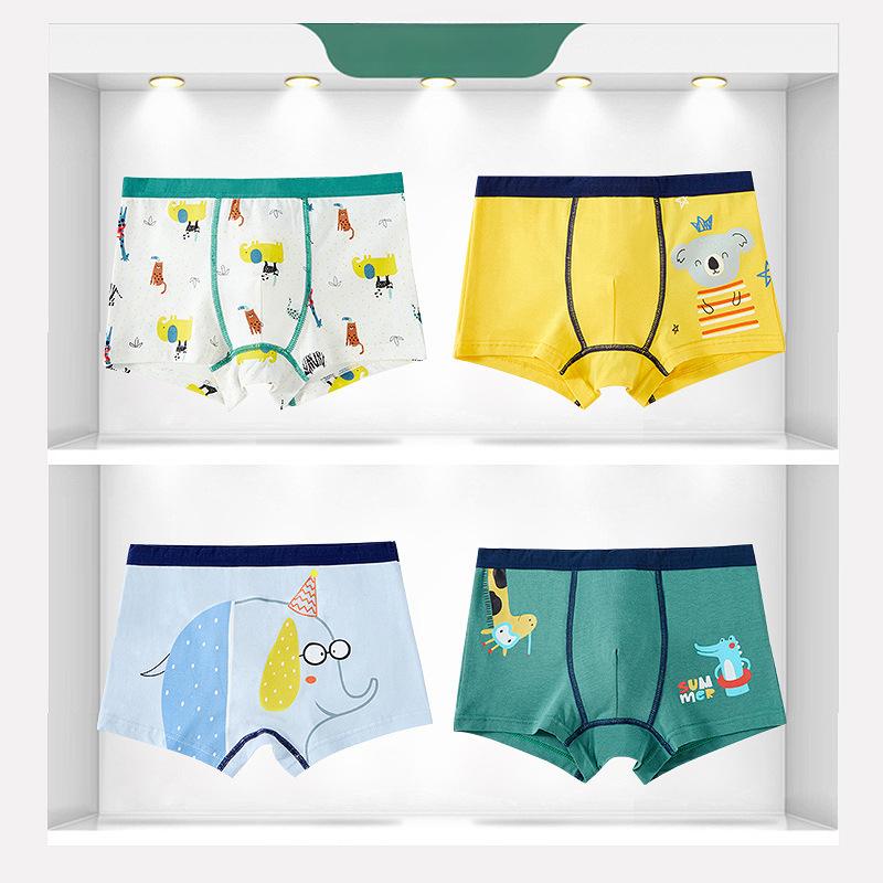 4pcs Cartoon Children's Underwear Four Corners Boy's Underwear