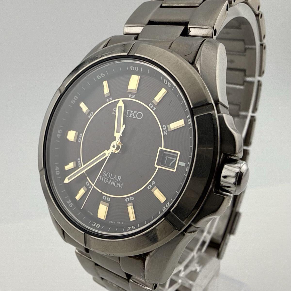 SEIKO V145-0AX0 Seiko TITANIUM Titanium Men s Watch Solar Operating Product [L438]