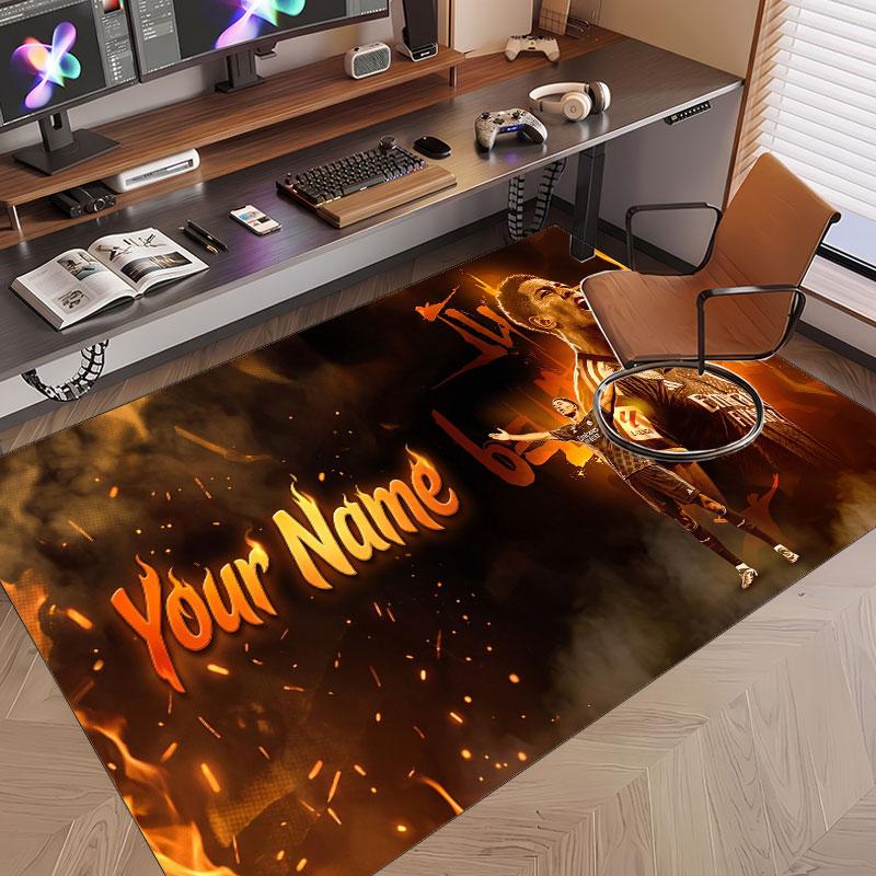 Custom Rug Jude Bellingham Pattern Print Name Text Soft Non‑Slip Floor Carpet for Home Indoor Decoration