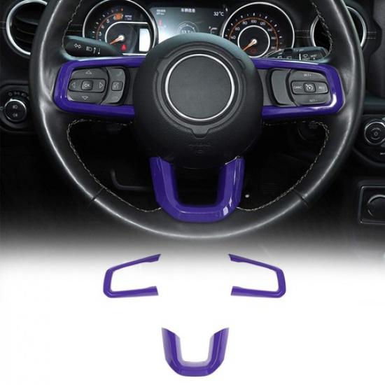 3X Steering Wheel Frame Trim Decor Cover Trim for Jeep Wrangler JL JT 18+ Purple