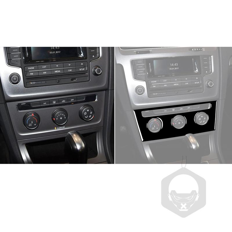 For Volkswagen Golf 7 GTI Mk7 2013 2014 2015 2016 2017 Dashboard AC Control Panel Piano Black Sticker Car Interior Accessorie
