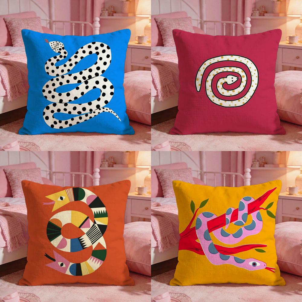 ArtGraffiti SnakeS Cushion Cover Premium Comfort Reversible Pillow Cove Two in One Design for Any Room Car Interior