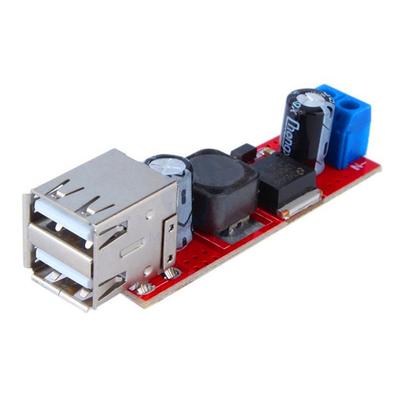 Módulo convertidor de cargador de energía USB doble, USB, CC, 6V-40V a 5V, 3A, reductor, para vehículo LM2596 Buck