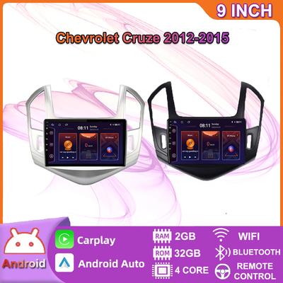 2 DIN Autorádio Carplay Android 9 palcový Dotykový Displej GPS Navigace Multimediální Přehrávač Pro Chevrolet Cruze 2012-2015 S Rámečkem