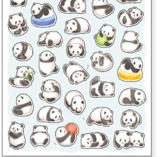 Mamemame Animal Sticker Masking Tape Material Cute Animal Mini Stickers (Panda)