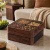 Two-Layer Black Walnut Snack Box Elegant Nut Storage Container Stackable