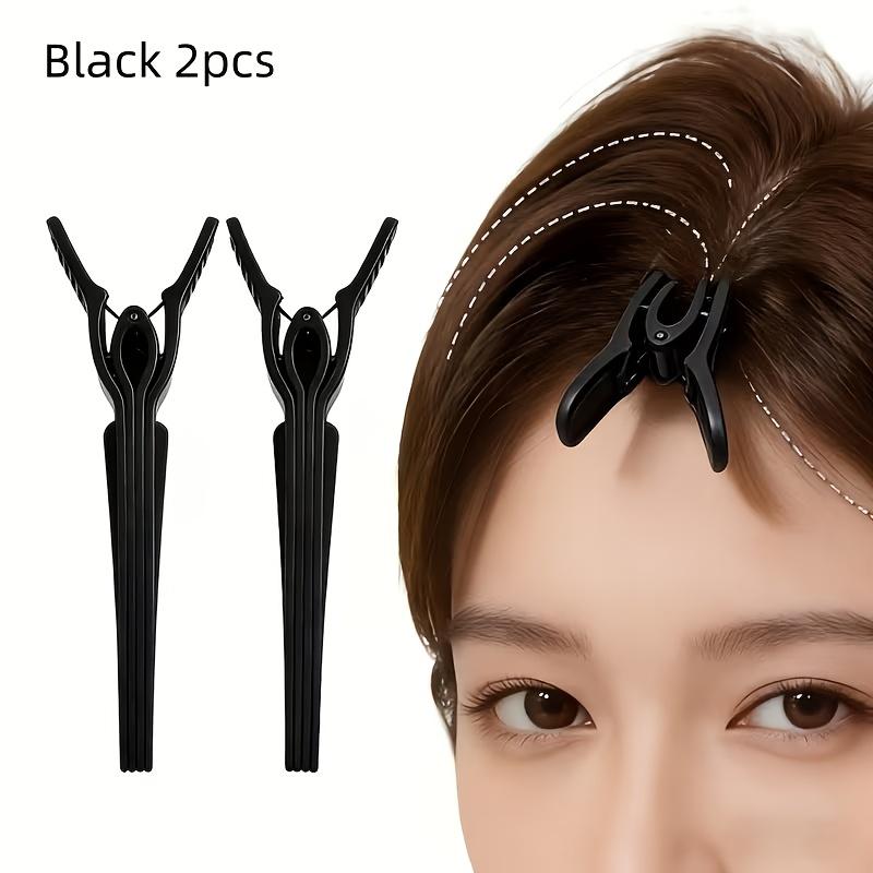 2Pcs High Cranial Top Fluffy Clips, Seamless Positioning Duckbill Clips for Hair Root Fixing & Bangs Styling