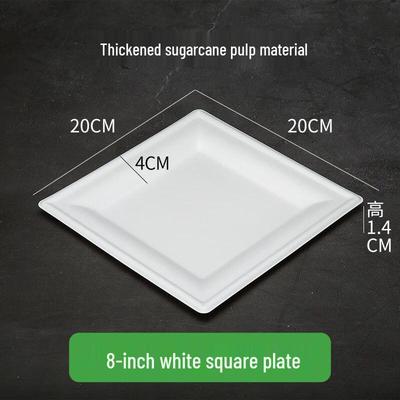Extra Thick 8-inch White Square Disposable Paper Plates