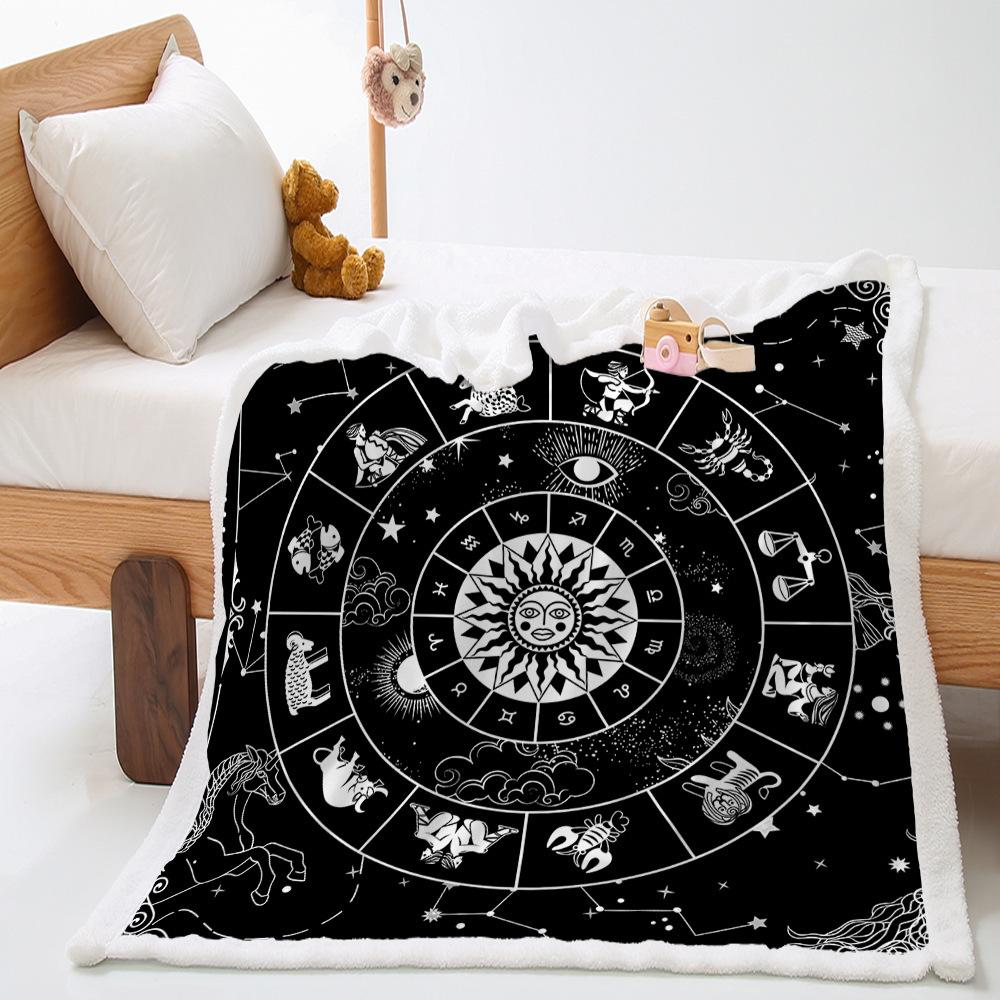 Blanket 2D Digital Printed Lamb Fleece Crystal Fleece Planet Astrolabe Blanket Blanket