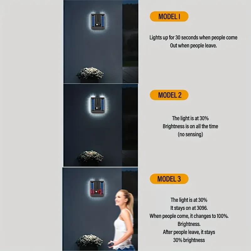 4PCS Folding Solar Lights ,with Motion Sensor Outdoor Solar Wall Lamp 3 Lighting Modes Solar Fence Light for Garden Patio Garage