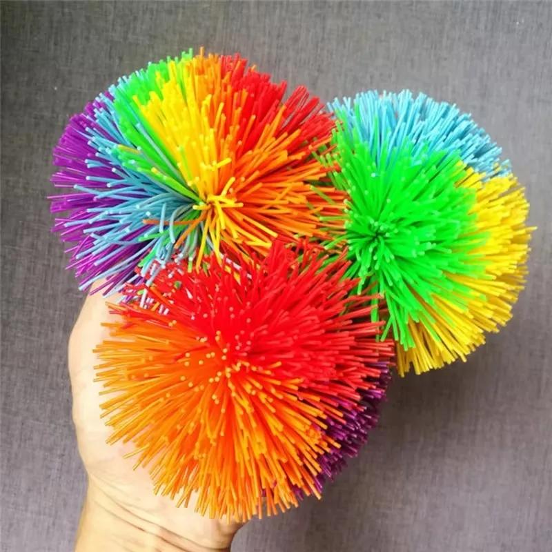 6/8/10cm Bola de Hilo de Goma de Color Juguete de Bola Elástica Antiestrés para Niños Juguete Novedoso para Niños Diversión Interactiva Padres e Hijos