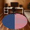 1pc American Flag Round Chair Mat Area Rug - Non-Slip, Floor Mat for Office, Bedroom, Home Decor Christmas Gift-1002367