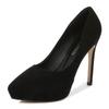 Women Flocks High Heel Shoes Pointed Toe Platform Single Shoes Office Nightclub Party Wedding Princess Model Catwalk Show Pumps