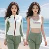 Womens 3-Piece UV Protection Rash Guard Set Long Sleeve Pants Bikini Top Quick Dry Snorkeling Surfing Dive Suit