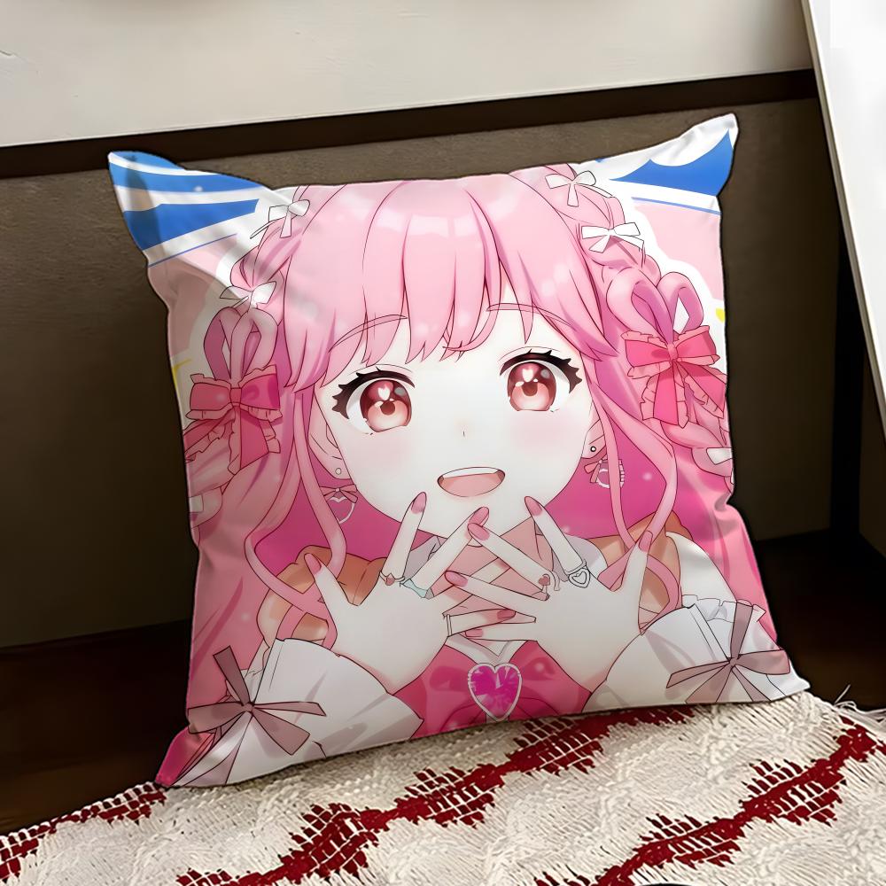 Cute Anime HHimitsu no AiPri Cushion Cover Reversible Soft Durable Pillow Cover Home  Car MultiScene Use for Daily Comfort