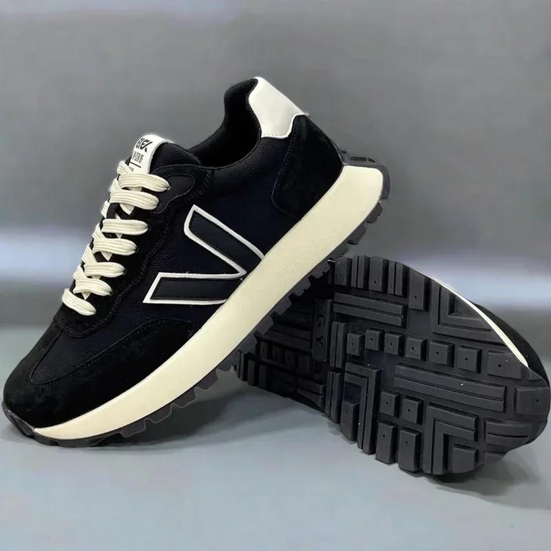 

Роскошные кроссовки мужские Новая обувь мужская 2025 Горячая распродажа Кроссовки Роскошная натуральная кожа Спортивные кроссовки Баланс Модная обувь tênis 44 чёрный