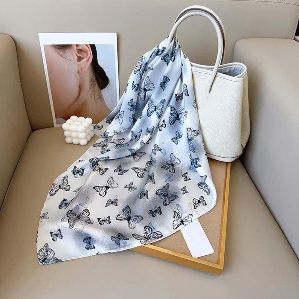 Breathable Small Square Scarf Sunscreen Printed Silk Scarf  Bag Accessories