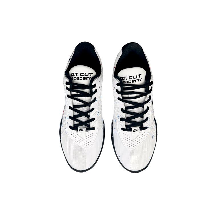 Nike Air Zoom G.T. Cut Academy Cushioning Abrasion Resistant Breathable Low top Basketball Shoes Men's Black White FB2598-100(Team40-)